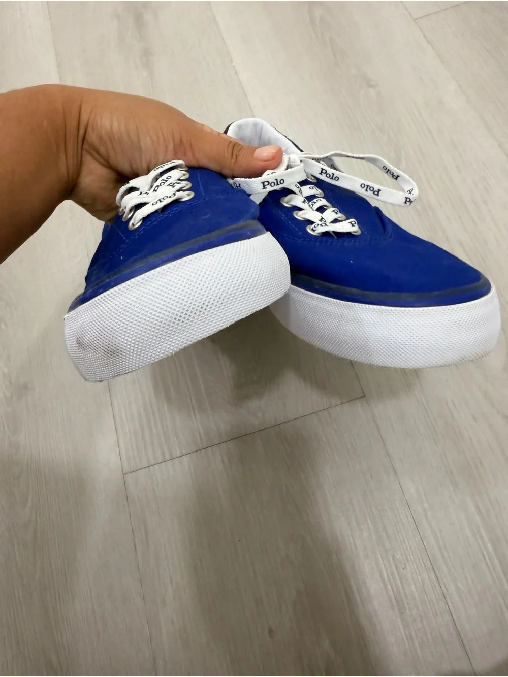 Polo‎ Ralph Lauren Thornton Blue Canvas Sneakers Casual Shoes Women’s 7.5D